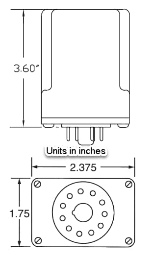 Mechanical Drawing - ATC Diversified Electronics SPM Temperature Switch Relays